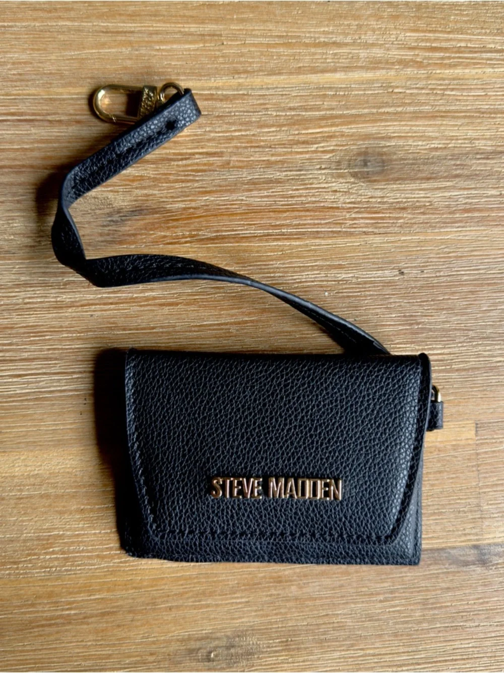 Steve Madden Black Satchel with Gold Hardware and Braided Handles